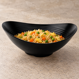 Matte Black Melamine Bowl — 2¼″ High, Serving example