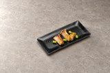 YG-5011MB: Melamine Rectangular Plate 10-1/2”, Matte Black. food-service context