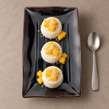 Melamine Rectangular Plate 11-3/8"x7-1/4", Black/Brown. Alternative serving suggestion.