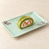 Melamine Rectangular Plate 8" x 5" x 1"H, Plum Blossom. Alternative serving suggestion.