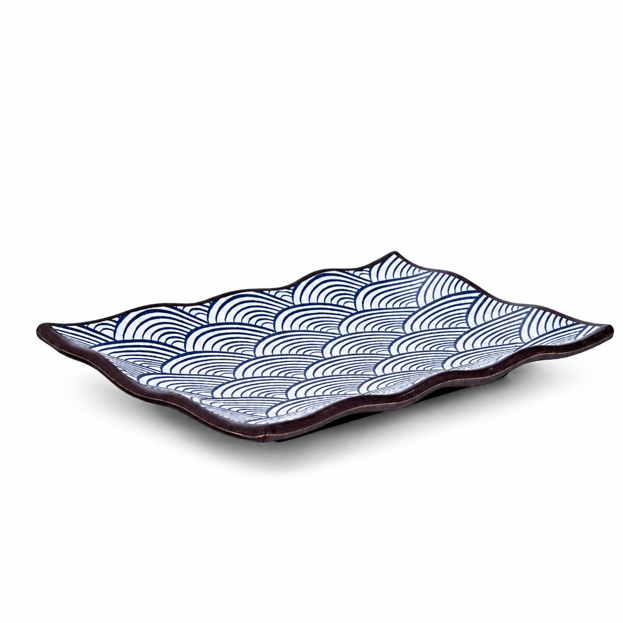 Melamine Rectangular Plate 9" x 6" x 1" H PLATE. Angled product view.