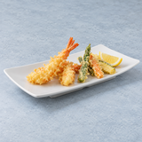 Melamine Rectangular Plate, 10" White. Serving suggestion.