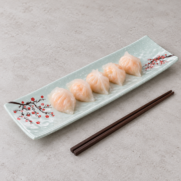 Melamine Rectangular Platter 13", Plum Blossom. Serving suggestion.