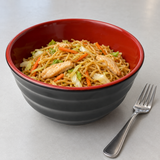 Melamine Round Bowl 6-3/4", Black/Red, Serving example
