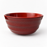 6¾″ Burgundy & Black Dot Melamine Bowl — Made in Korea, Product view