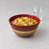Melamine Round Bowl 6-3/4", Red/Yellow, Serving example