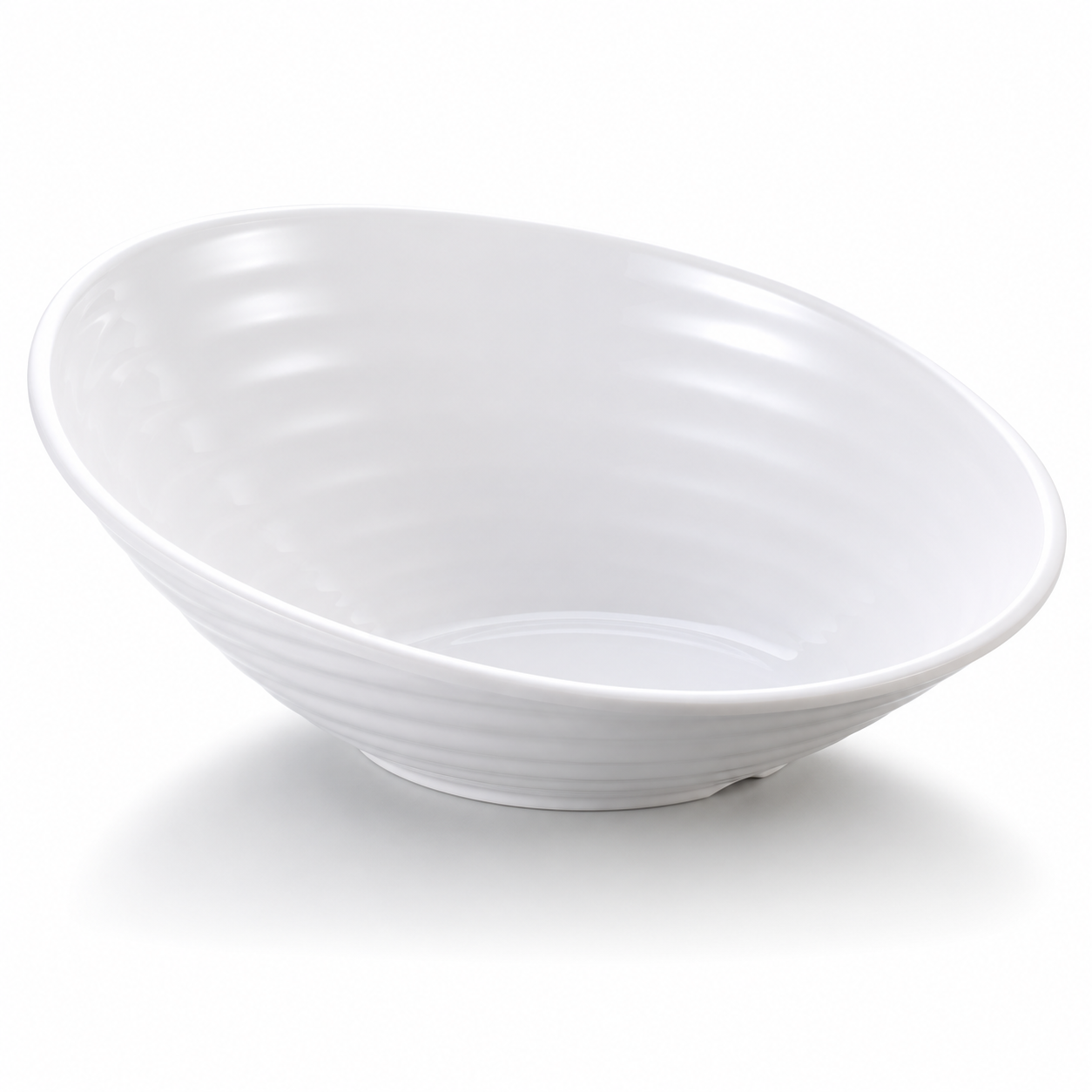 12¼″ White Melamine Slanted Salad Bowl, Product view