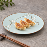 MT275-HS blue-green floral plate — serving serving context