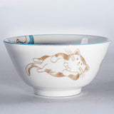 Brown cat bowl reverse profile