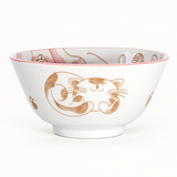 Ceramic Bowl — 12 fl. oz., Opposite curled-cat exterior with clear framing