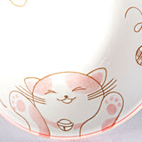 Ceramic Bowl — 12 fl. oz., Pink cat, bell and rim detail