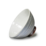 Ceramic Rice Bowl — 14 fl. oz., Tilted shape and cream interior