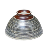 Ceramic Rice Bowl — 14 fl. oz., Inverted bowl and brown foot