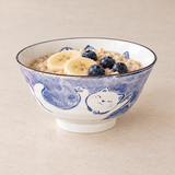 Ceramic Bowl — 14 fl. oz., Banana and blueberry oatmeal