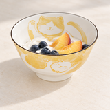 Ceramic Bowl — 14 fl. oz., Peach-blueberry yogurt