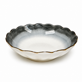 Ceramic Bowl — 16 fl. oz., Scalloped grey bowl product view