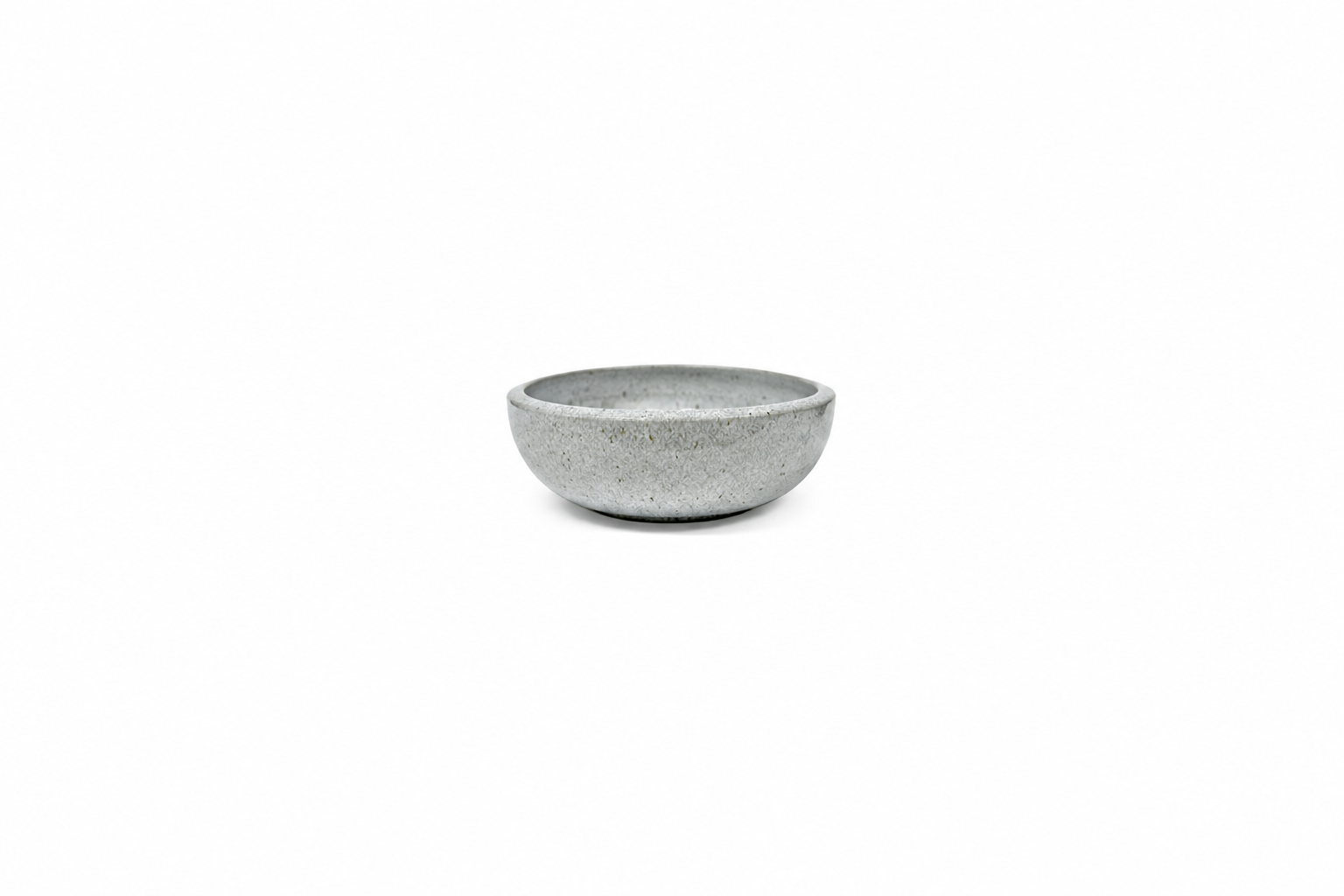 Gray speckled bowl -facing view