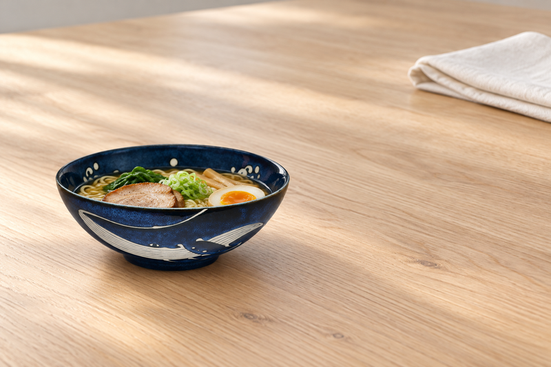 8¼ in Blue Whale Ceramic Bowl, 50 oz — MT578-WL