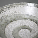 Ceramic Noodle Bowl — 50 fl. oz., Gray, Crackle-glaze close detail