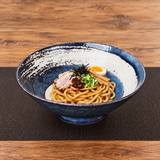 Ceramic Noodle Bowl — 50 fl. oz., Navy, Serving example