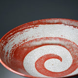 Ceramic Noodle Bowl — 50 fl. oz., Red, Crackle-glaze detail