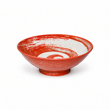 Ceramic Noodle Bowl — 50 fl. oz., Red, Low-angle red crackle bowl product view