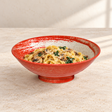 Ceramic Noodle Bowl — 50 fl. oz., Red, Mushroom pasta service