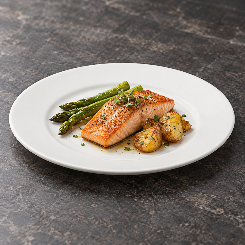 10¼″ White Porcelain Round Dinner Plate