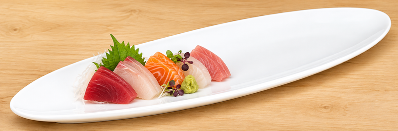 MW2986 white oval platter with sashimi