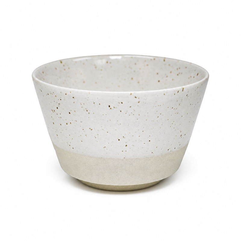 White Speckled Ceramic Bowl — 16 oz (MY54-SWH)