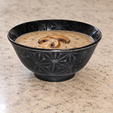 Ceramic Soup Bowl — 18 fl. oz., Black, Silver, Styled view