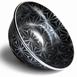 Ceramic Soup Bowl — 18 fl. oz., Black, Silver, Detail view