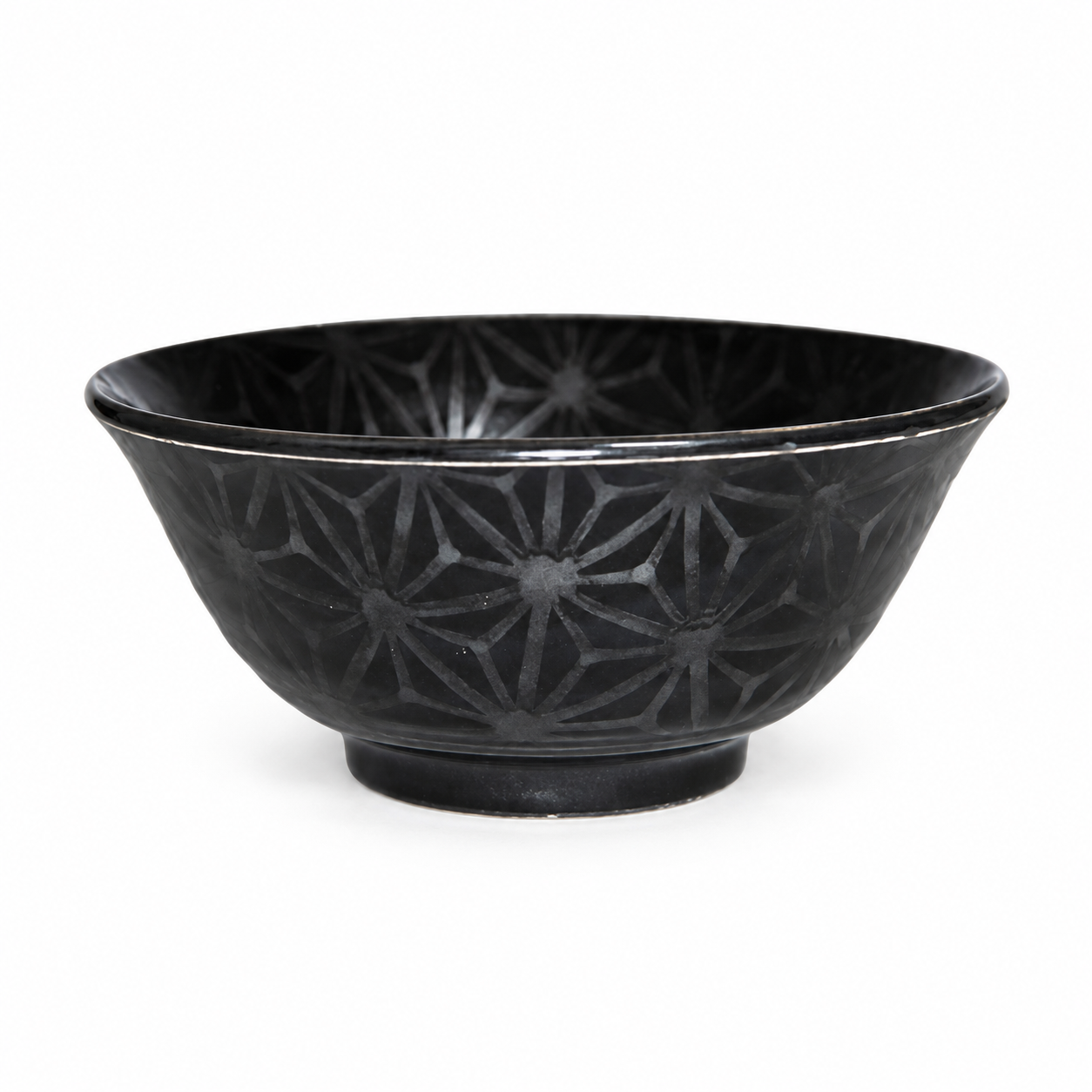 Ceramic Soup Bowl — 18 fl. oz., Black, Silver, Product view