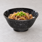 Ceramic Soup Bowl — 18 fl. oz., Black, Silver, Serving example