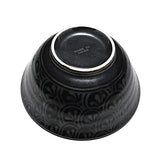 Ceramic Soup Bowl — 18 fl. oz., Black, Silver, Underside view