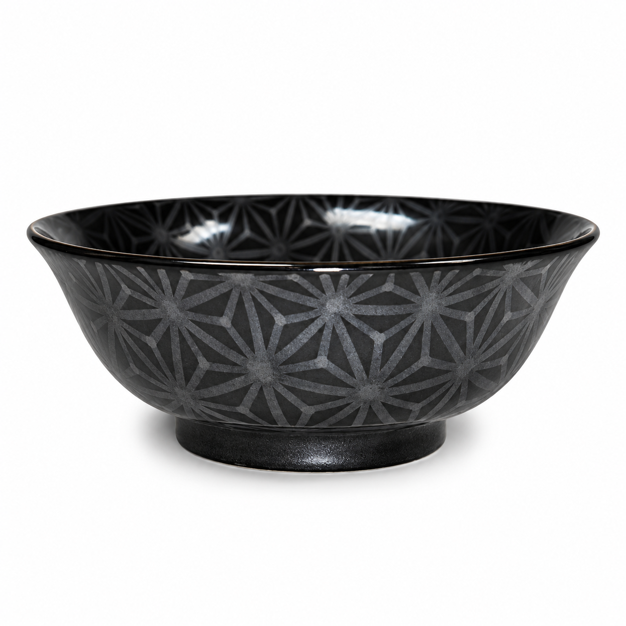 Ceramic Ramen Bowl — 42 fl. oz., Black, Silver, Product view