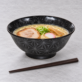 Ceramic Ramen Bowl — 42 fl. oz., Black, Silver, Serving example