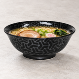Ceramic Ramen Bowl — 42 fl. oz., Black, Silver, Serving example