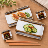 ORS6-S porcelain plate and sauce dish set with dumplings and cucumber