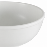 9-1/4"D Melamine Noodle Bowl 88oz, White, Raised rim band and smooth wall detail
