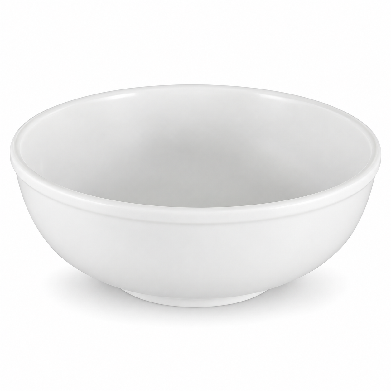 9-1/4"D Melamine Noodle Bowl 88oz, White, Angled empty product view