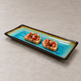 PLATE RECT (Tur) 11.5" x 5" x 1"H — serving context