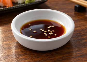 YG-305SW white melamine serving with sauces or savory accompaniments