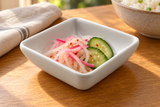 YG-334SW white melamine serving with fresh accompaniments
