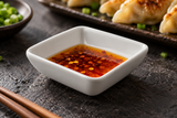 YG-334SW white melamine serving with sauces or savory accompaniments