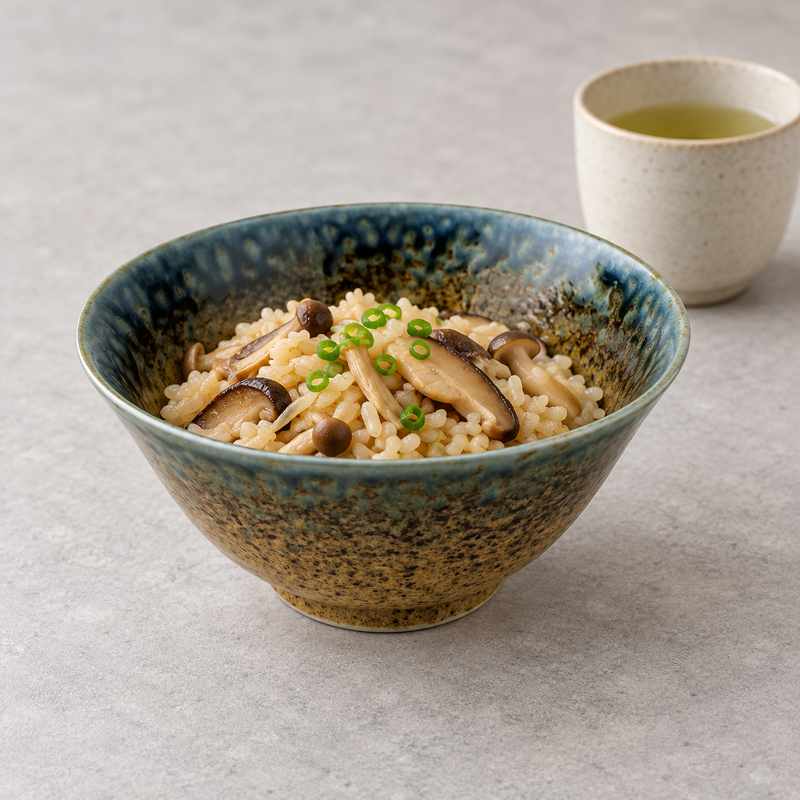 R56-SA porcelain bowl serving rice with mushrooms and scallion