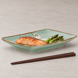 Rectangular Plate 8" x 5.25", Titan Matte. Serving suggestion.