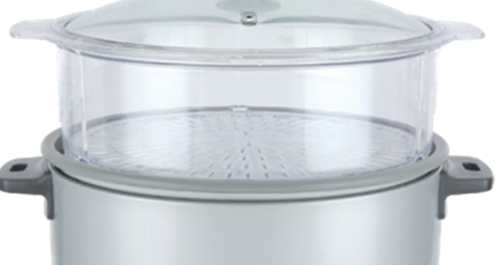 Panasonic SR-Y22FGJ glass lid and steaming-basket detail