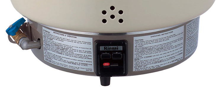 Original Rinnai RER-55AS lower control and gas-inlet detail