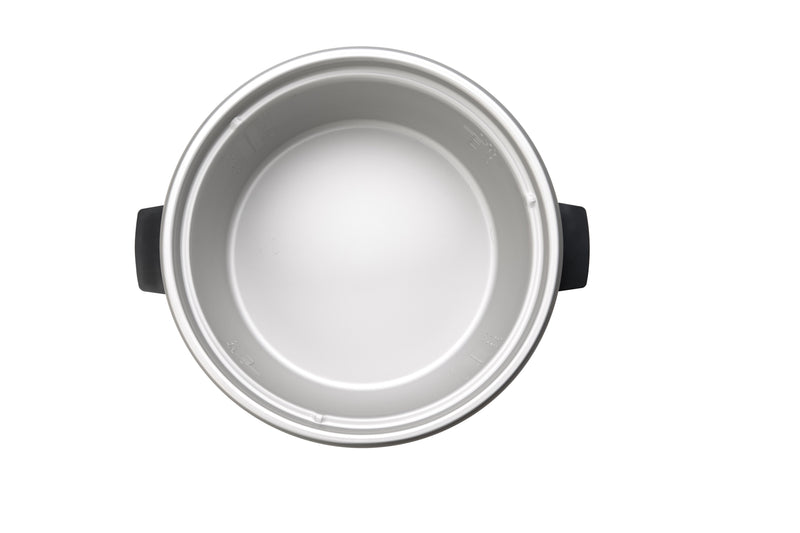 SR-GB42H rice cooker overhead view of the uncoated aluminum inner pan